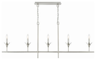 Crystorama Lighting Group 537 Broche 5 Light 54"W Linear - Antique Gold