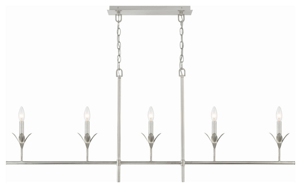 Crystorama Lighting Group 537 Broche 5 Light 54"W Linear - Antique Gold