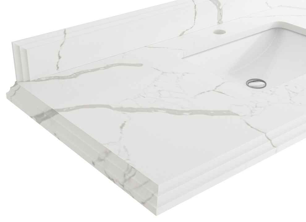 Cambridge 84 Double Sink Bath Vanity in Pewter Green 1.5" Calacatta Laza