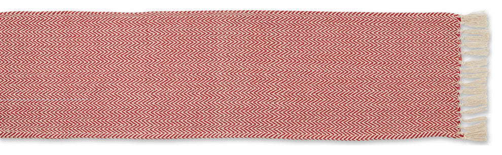 Tango Red Handloom Chevron Table Runner 15x108