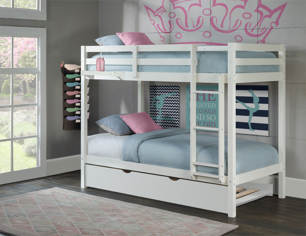 Hillsdale Caspian Twin Over Twin Bunk Bed With Trundle
