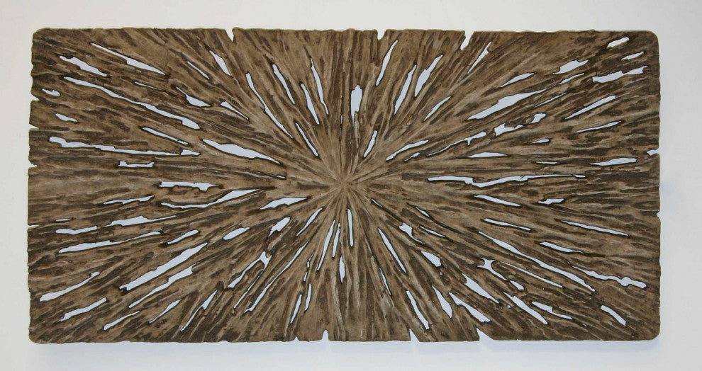 1" x 16" x 32" Brown Long Square Rotten Wood  Wall Decor