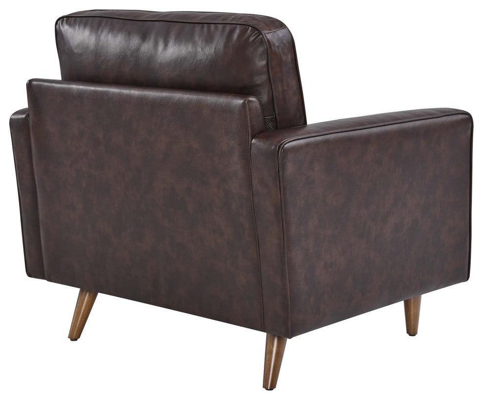 Valour Leather Armchair, Brown