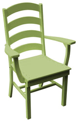 Poly Lumber Ladderback Dining Chair with Arms, Tropical Lime