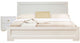 Moma White Wood Platform Full Bed With Nightstand