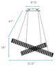 Crystal Elegance Integrated LED 3 Rings Chandelier