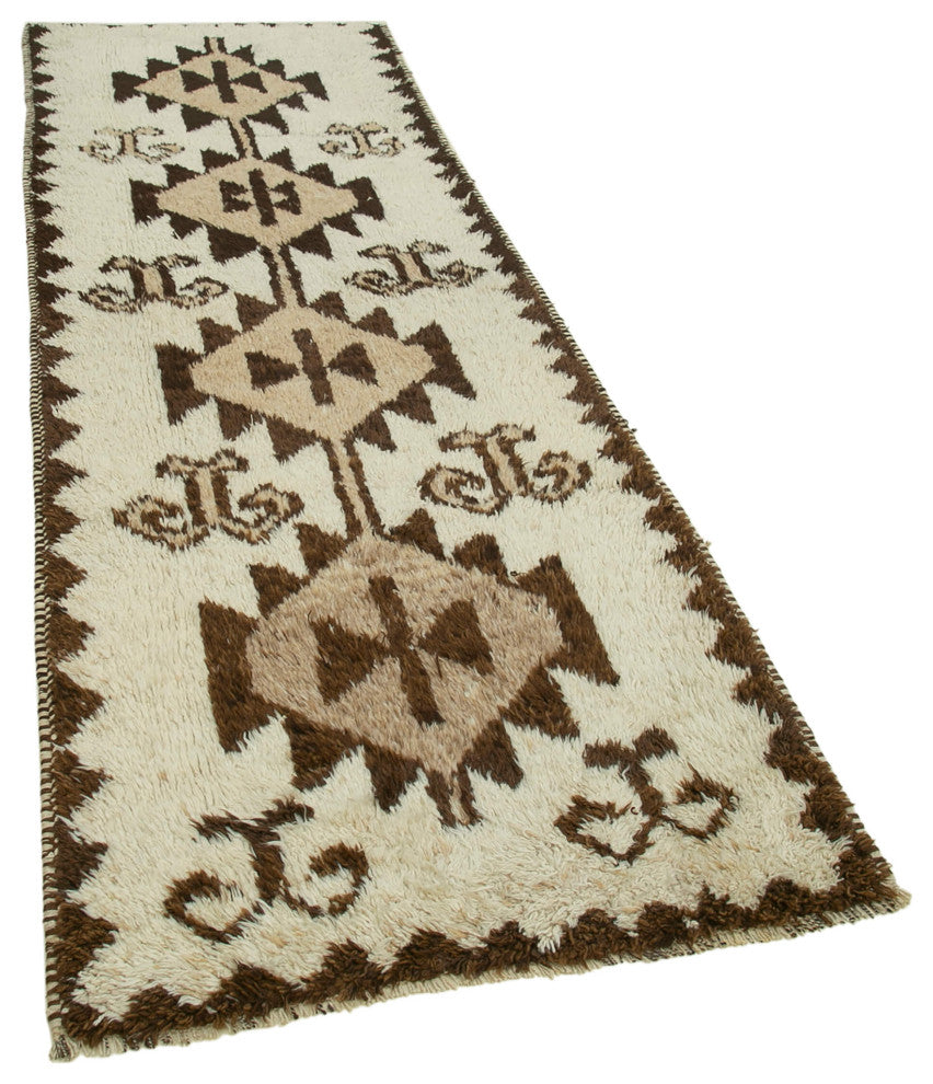 Rug N Carpet - Handmade Turkish 3' 5" x 10' 2" Unique Runner Rug