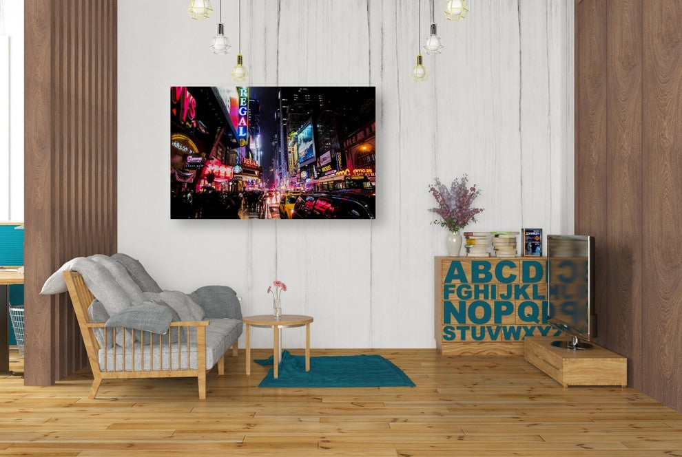 Cortesi Home "Neon New York City" by Nicklas Gustafsson, Giclee Canvas, 26"x40"