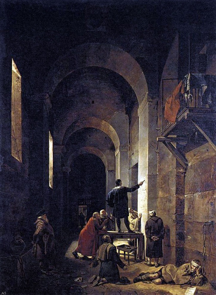 Francois-Marius Granet Stella in Prison, 21"x28" Gallery Wrapped Canvas Print