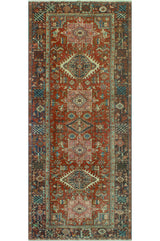 Fine Vintage Heriz Bickford Rust/Charcoal Runner, 5'0 x 12'1