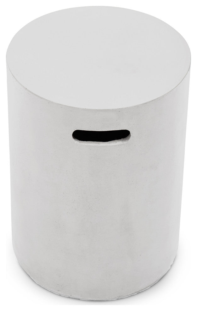 Cylinder Ivory Concrete Round Stool