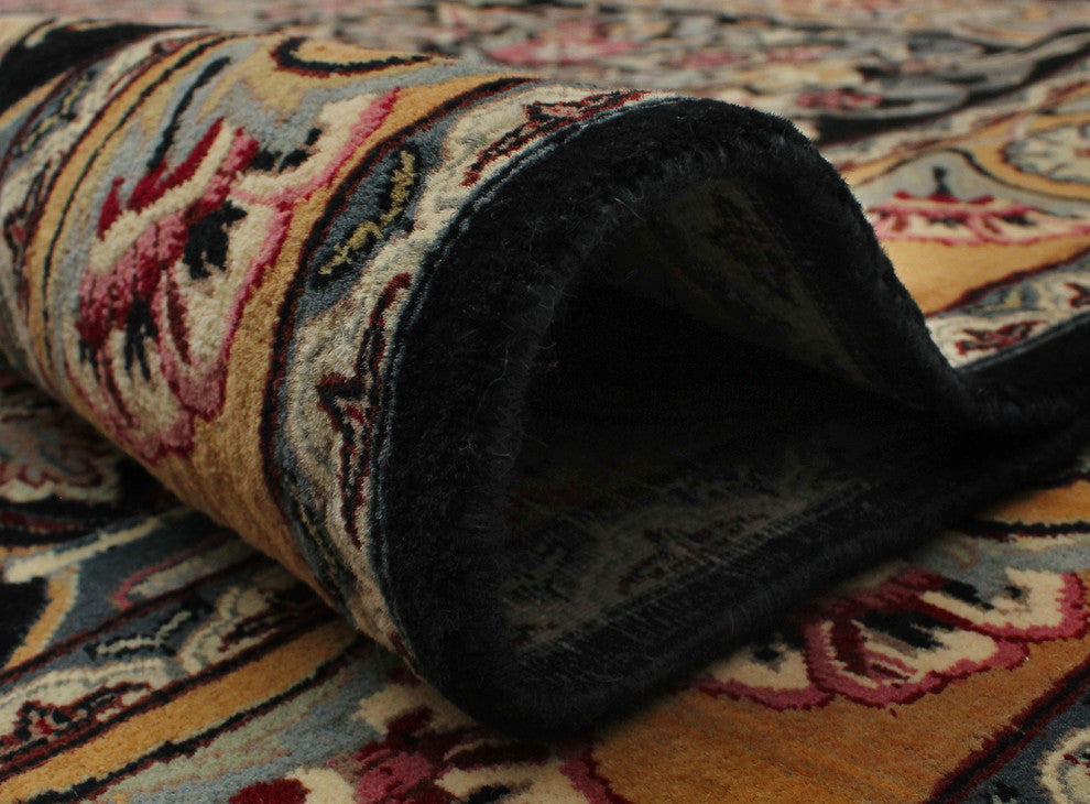 Pak-Persian Zarqa Black Rug, 8''11x12''10