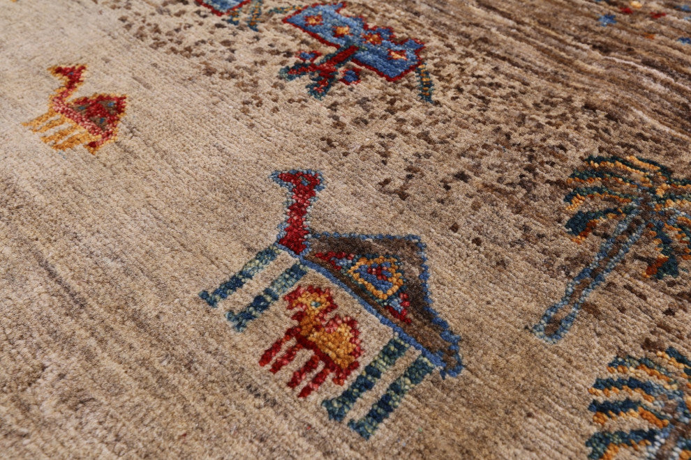Handmade Tribal Persian Gabbeh Wool Rug 3' 4" X 4' 10" - Q12652