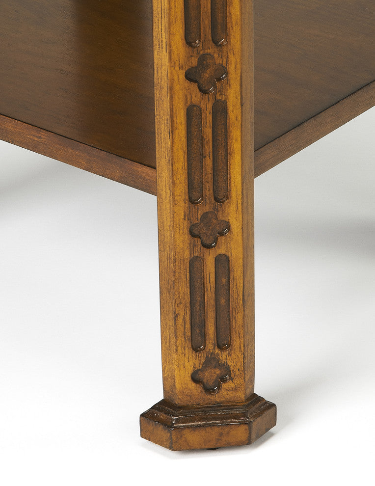 Moyer Wood Side Table With Storage, Medium Brown