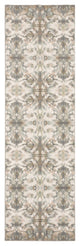 7' Ivory Gray Abstract Ikat Indoor Runner Rug