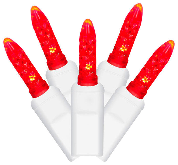 Vickerman 70-Light LED Bright White M5 Icicle Lights, Red