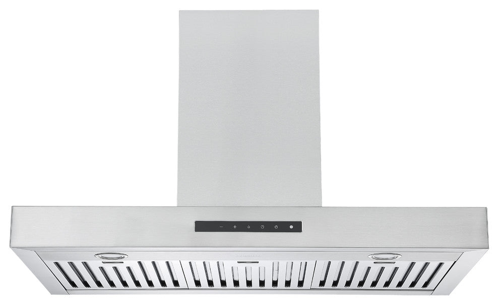 Moderna Wall Mount Rectangular Range Hood with Night Light, 36"