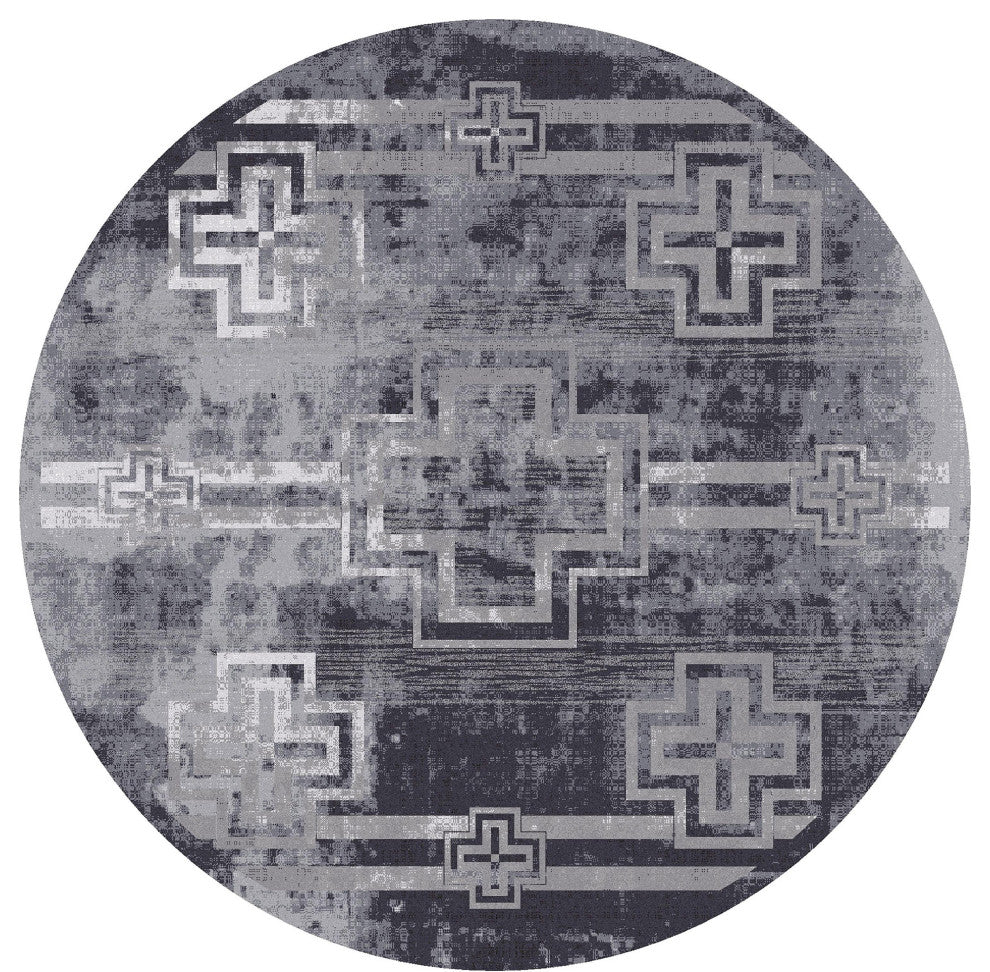 Distressed Bounty, Gray, 8' Round