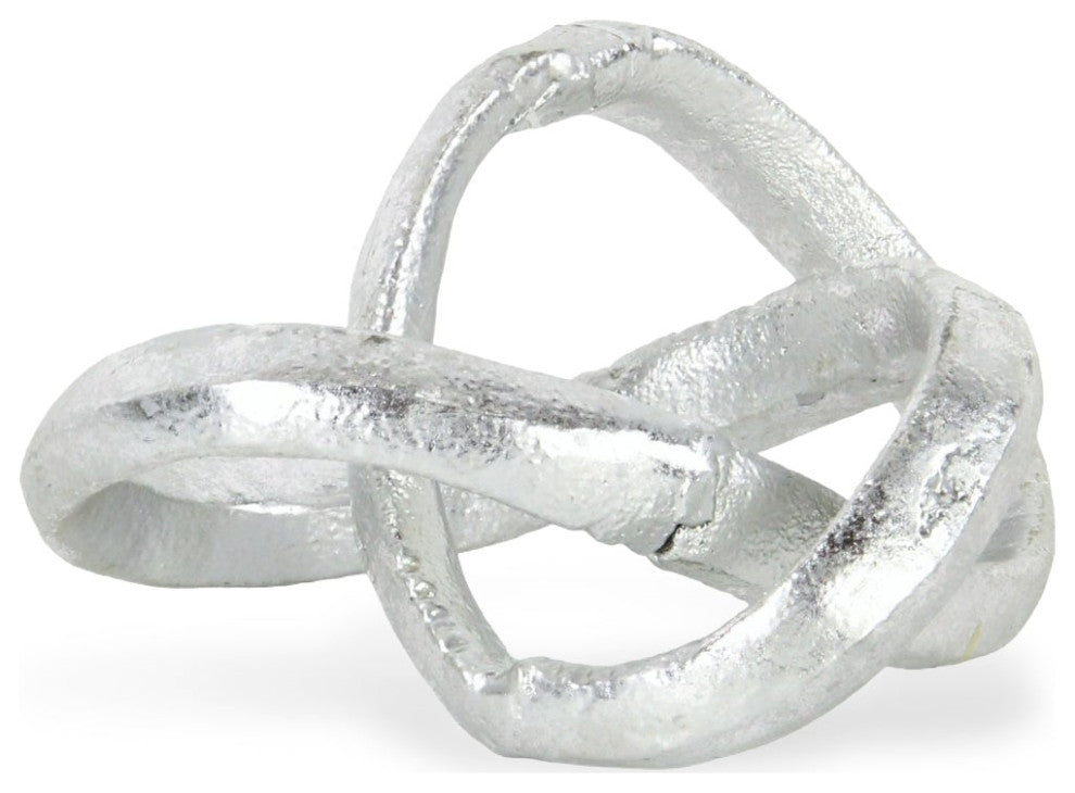 Kompo Modern Silver Abstract Infinite Knot Decor