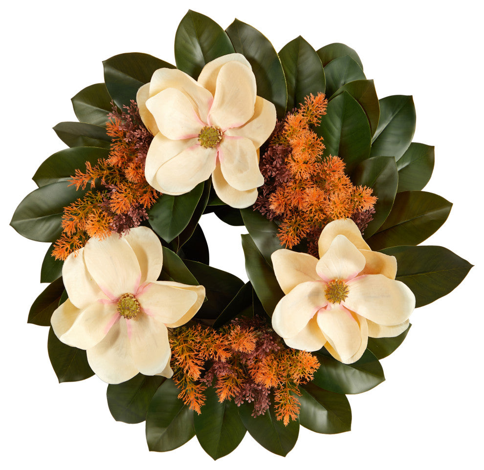 24" Magnolia Artificial Wreath