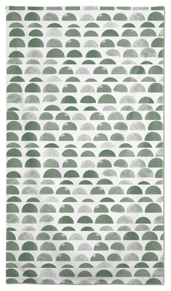 Abstract Half Circles Green 58 x 102 Outdoor Tablecloth