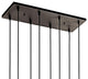 Farmhouse 8-Light Linear Chandelier, 25.5" in Olde Bronze with Clear Glass