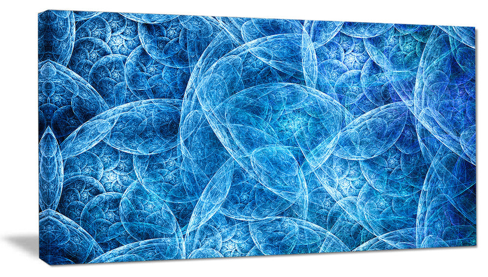 Dark Blue Fractal Dramatic Clouds, Abstract Canvas Art Print, 40x20