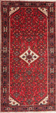 Consigned, Hosainabad Oriental Traditional Hand Made Persian Area Rug, Red, 5x11