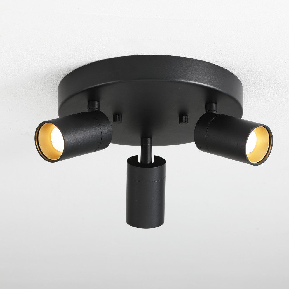 Vidalite Shura Integrated LED 3 Head Flush Mount, Black