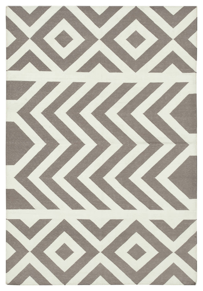 Rug N Carpet - Handmade Wool 3' 9'' x 5' 6'' Flatweave Dhurrie Kilim Rug