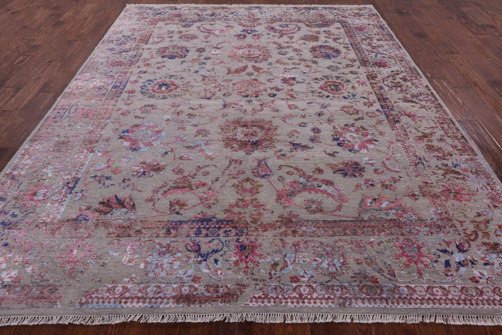 8' 3" X 10' 0" Persian Wool and Silk Hand-Knotted Rug Q6567