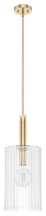 Gatz Alturas Gold, Ribbed Glass 1-Light Pendant