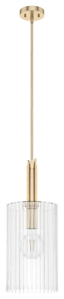 Gatz Alturas Gold, Ribbed Glass 1-Light Pendant