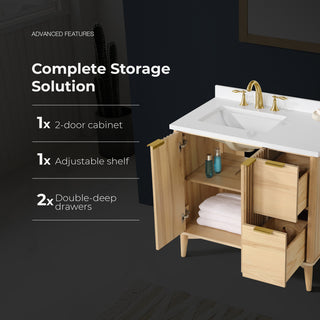 OVE Decors Gabi Single Sink Bathroom Vanity, Rustic Ash, 36", Single Sink