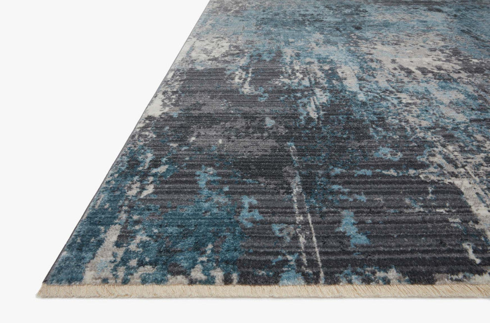 Samra SAM-06 Charcoal/Sky 2'7"x12' Area Rug