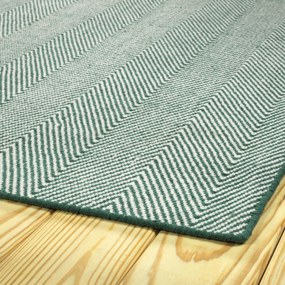 Kaleen Ziggy Hand woven Indoor/Outdoor Polyester Area Rug Teal, 9'x12'