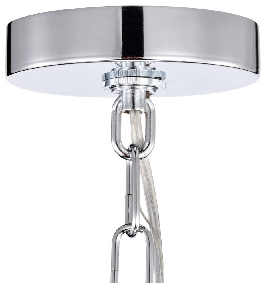 1-Light Chrome Modern Glam Mini Chandelier With Tier Cascading Crystals