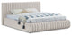 Nico Black Velvet Upholstered Bed, Cream, Full