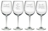 Grammar Police 4-Piece Wine Glass Set