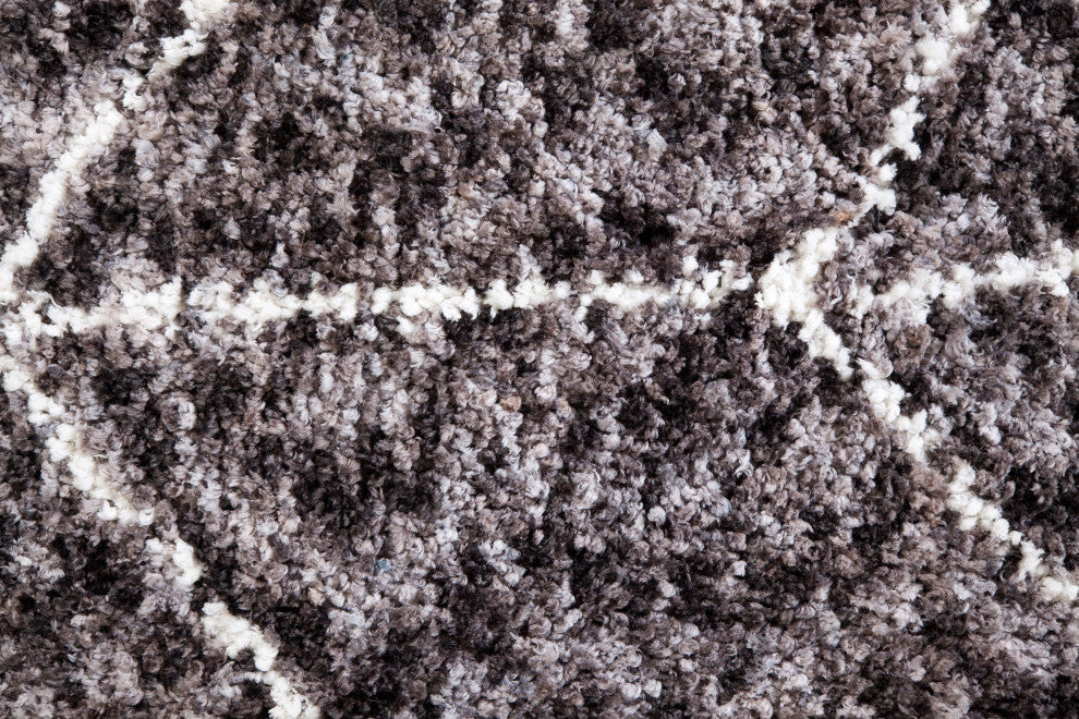 Oasis Cosima Dark Gray and White Polyester Area Rug