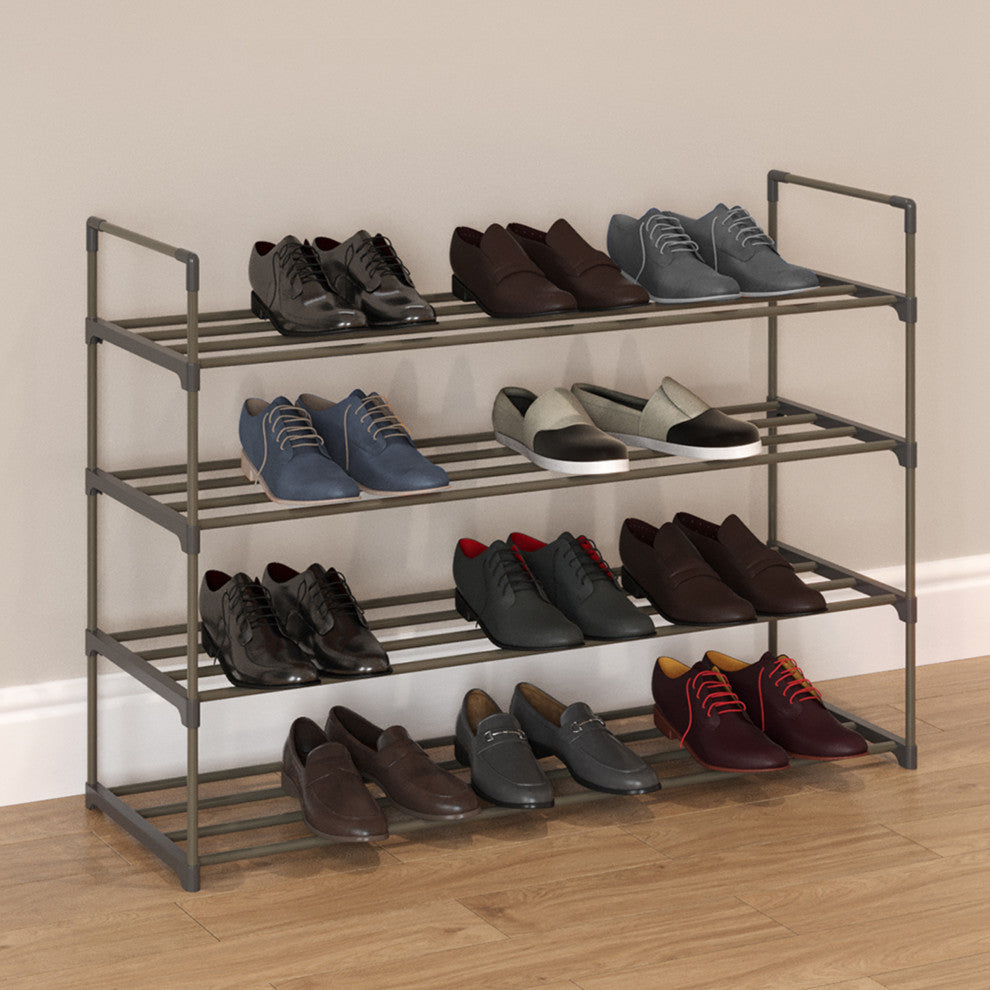 Shoe Rack 4-Tier Shoe Organizer for Closet, Bathroom, Entryway Holds 20 Pairs