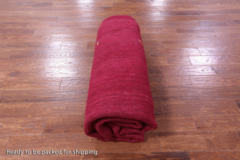 10' Round Persian Gabbeh Handmade Wool Rug - Q15223
