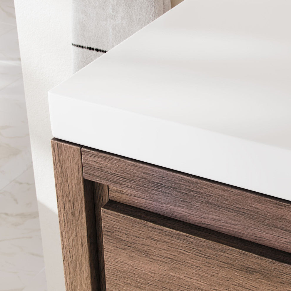 Sonora Bathroom Vanity, Rosewood, 84", Double Sink, Freestanding