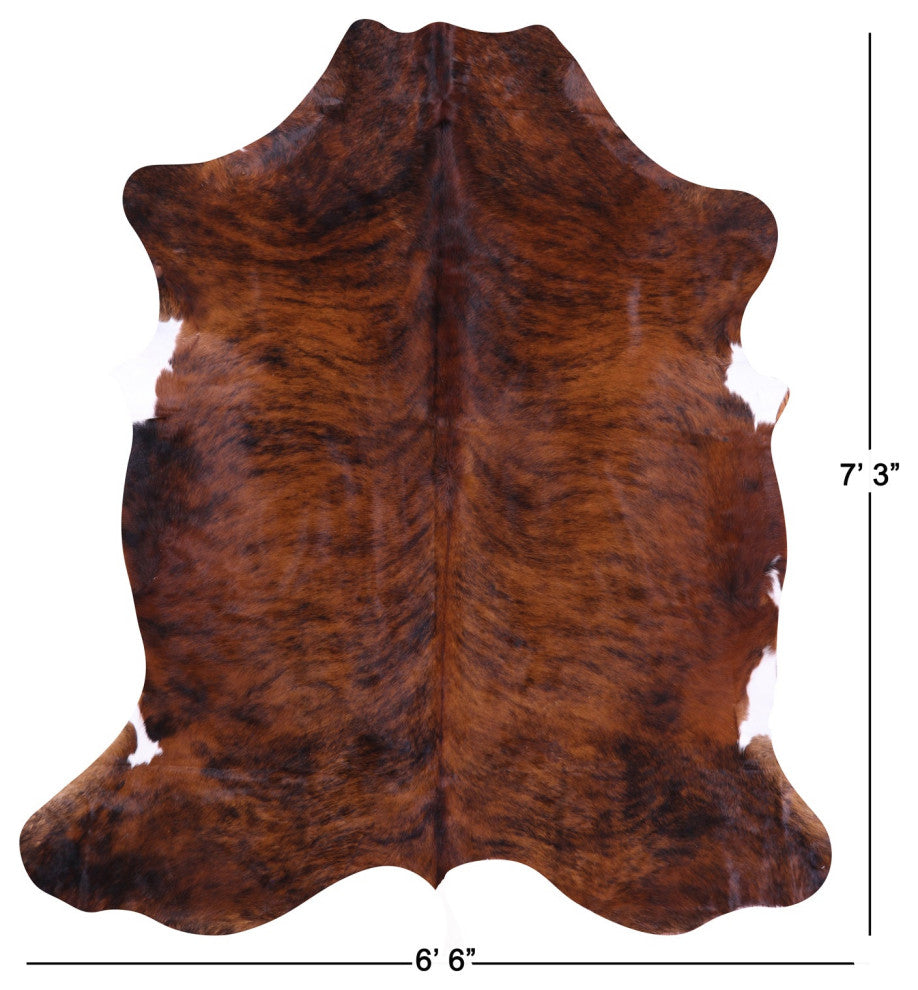 7' 3" X 6' 6" Organic Natural Hair-On Cowhide Area Rug C1462