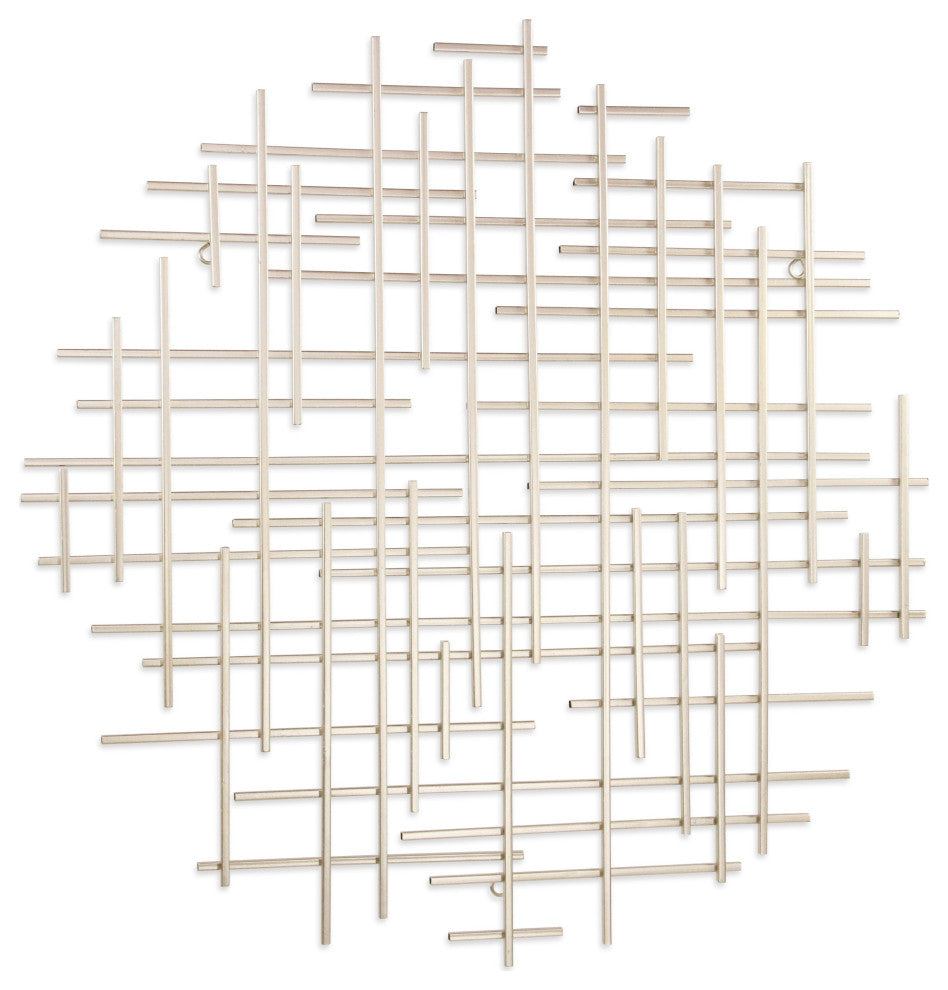 Iquara Small Silver Round Metal Wall Art