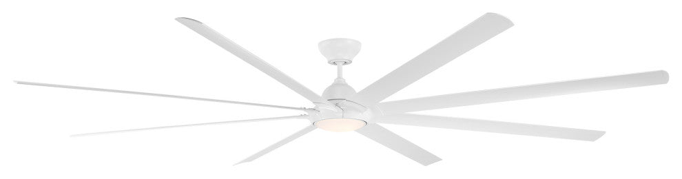 Hydra 120" Indoor/Outdoor 8-Blade Smart Ceiling Fan, Matte White, 3500K Light