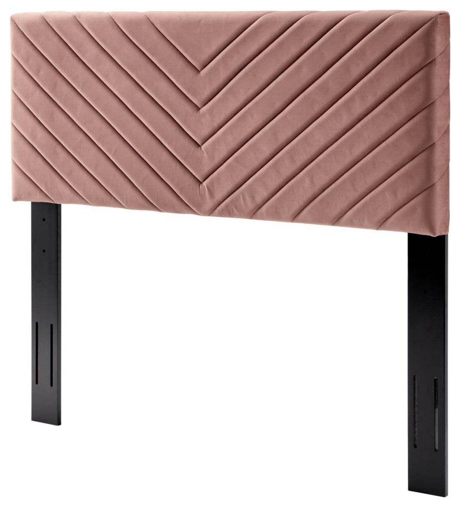Tufted Headboard, Twin Size, Velvet, Pink, Modern Contemporary, Bedroom Master