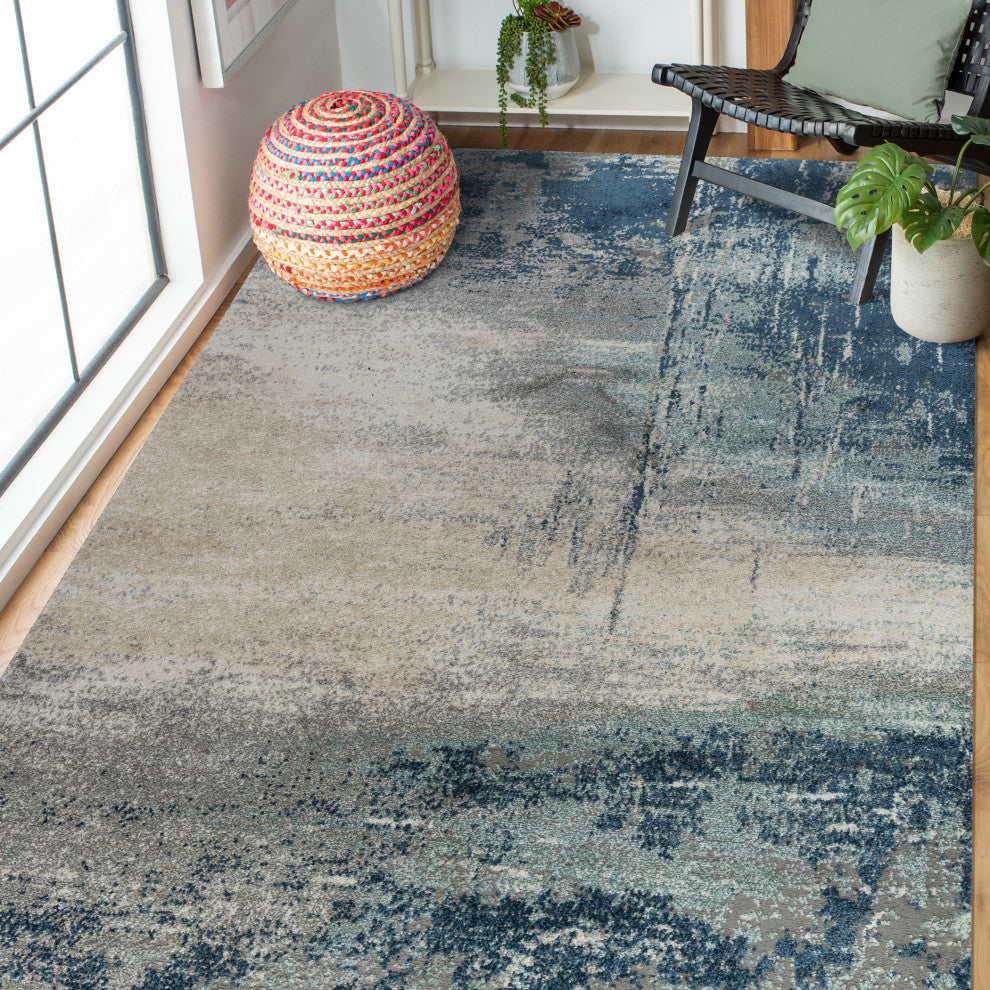 Yasmin Bern Area Rug, Blue, 5'3" x 7'3", Abstract