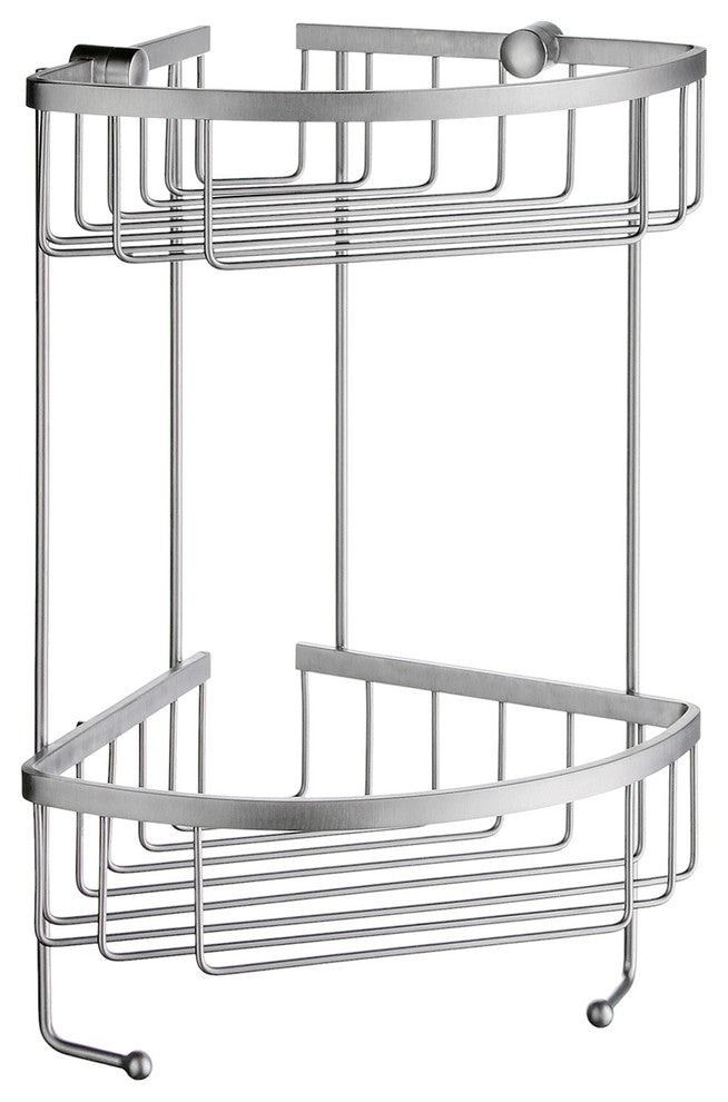 Sideline Design Corner Soap Basket, Double Brushed Chrome