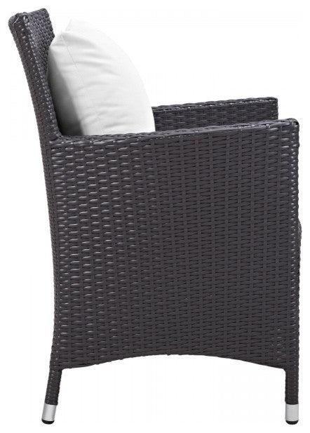 Espresso White Convene 4-Piece Outdoor Patio Dining Set